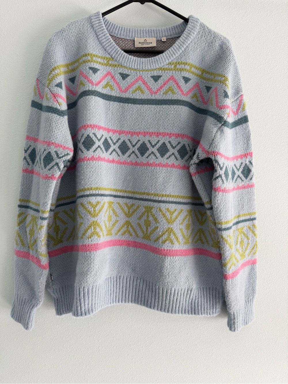 Passenger Pastel Patterned Crewneck Sweater size Large